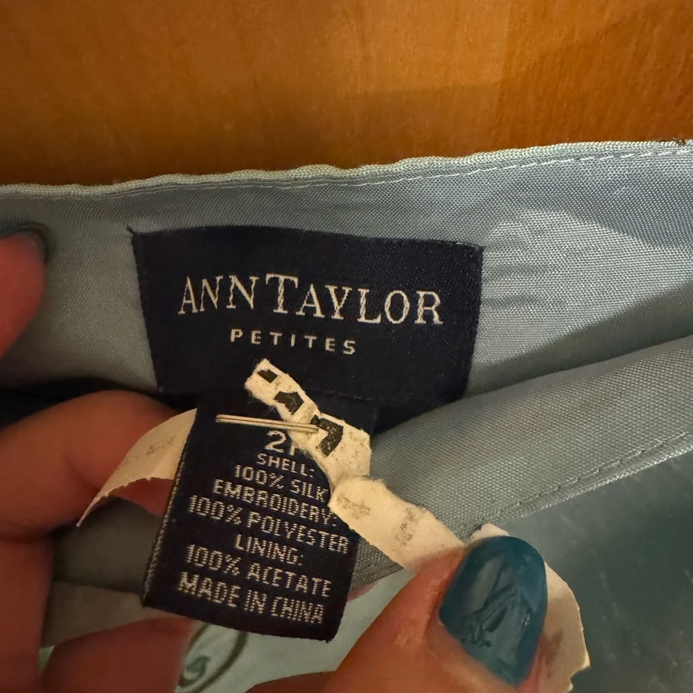 Ann Taylor Light Blue Silk Top - Picture 3 of 3